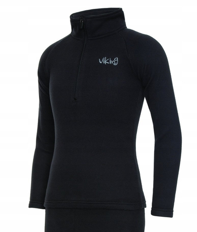 Set termik për fëmijë Viking Arctis, Polartec fleece, ngjyrë e zezë