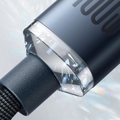 Kabllo USB-C Baseus Crystal Shine, 2 m, 100 W, blu