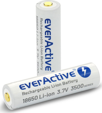 Bateri rikarikueshme EverActive Professional Lithium 18650, 3500mAh, micro USB, e bardhë
