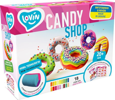 Set plasteline Lovin Candy Shop, 18 ngjyra, me vegla, shumëngjyrësh