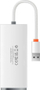 Adapter USB Baseus WKQX030002, USB 3.0 me 4 porta, kabllo 25 cm, i bardhë