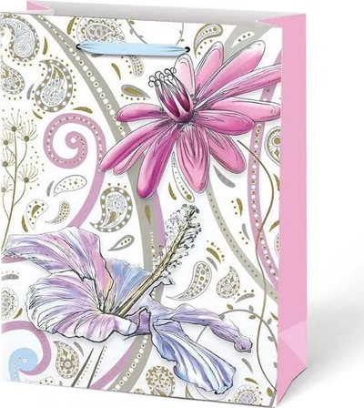Qese dhurate Gift Bag Lux L, 26x32x10 cm, motive te perziera