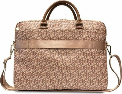 Çantë notebook Guess GCube Stripes, 16\", bezhë