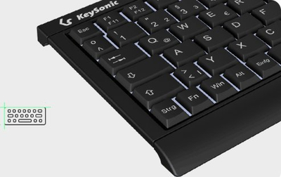 Tastierë Keysonic KSK-3011ELC, USB, ndriçim LED, gjermane QWERTZ, e zezë