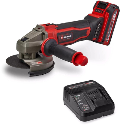 Brushe këndore pa kabllo Einhell TE-AG 18/125-2 Li, 18V, bateri 4.0Ah, e kuqe