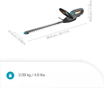Gërshërë elektrike gardhi Gardena 14734-55, 124W, teh 45cm, e zezë