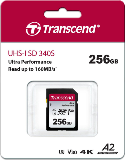 Kartë memorie Transcend 340S SDXC, 256GB, Class 10 UHS I U3 A2 V30