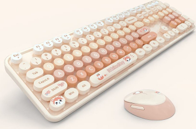 Set tastiere dhe miu Mofii Wireless, layout anglisht, 2.4G, portokalli
