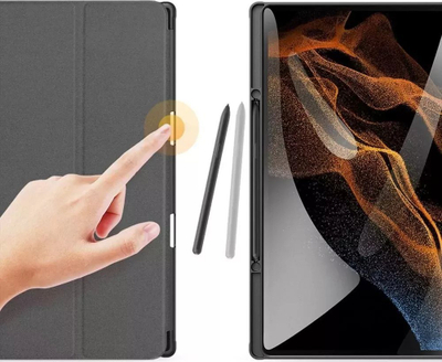 Mbulesë tablet DUX DUCIS Domo për Samsung Galaxy Tab S9 Ultra, me këmbë, me mbajtëse stylus, e zezë