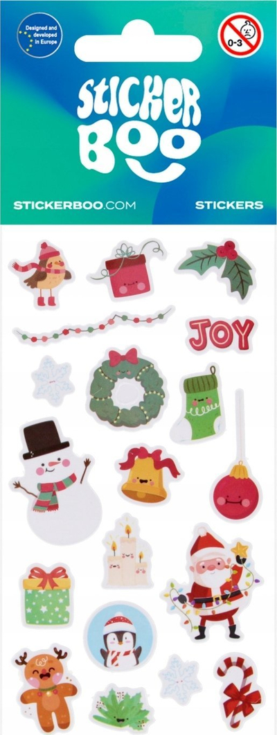 Ngjitësa fletoreje Sticker Boo Christmas, set për zbukurim, me motive Krishtlindjesh, shumngjyrësh