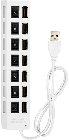 USB hub WT HUB 06, 7 porta, USB 2.0, i bardhë