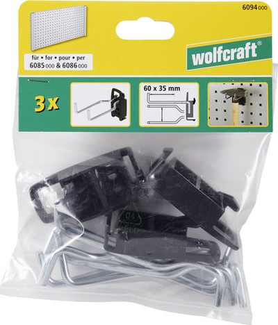 Grepa paneli Wolfcraft 6094000, set me 3 copë, 60 x 35 mm, metal