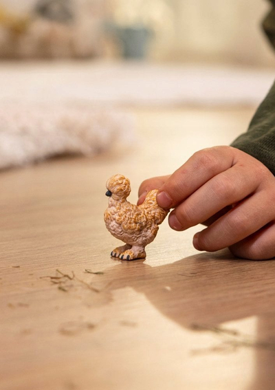 Figurinë Schleich 14891 Silkie Chicken FARM WORLD, 6 x 6 x 6 cm, shumëngjyrëshe