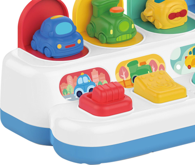 Lodër edukative WOOPIE BABY Pop-Up Vehicles, panel me butona që dalin, 18m+, me ngjyra të shumta