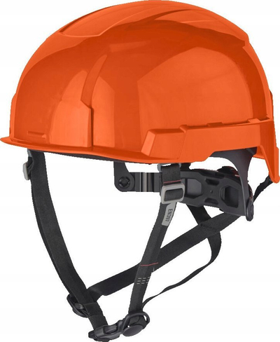 Helmetë sigurie Milwaukee Bolt 200, me vrima ajrimi, me rrip mjekre, portokalli