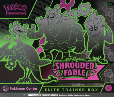 Kuti trajnere Pokémon TCG Scarlet &amp; Violet Shrouded Fable, Elite Trainer Box, për koleksionistë, shumëngjyrëshe