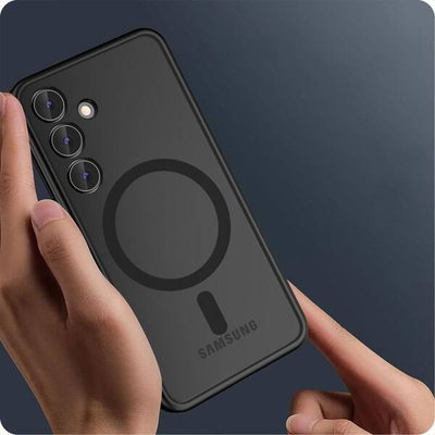 Mbulesë telefoni Tech-Protect Magmat MagSafe për Samsung Galaxy S24, TPU dhe polikarbonat, ngjyrë e zezë matte