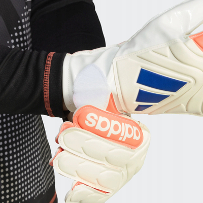 Doreza portieri adidas Copa Glove Club JN5339, Soft Grip latex, për meshkuj, të bardha portokalli