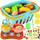 Set lodër kuzhine Vega Toys Vegetables and Fruit for Cutting with Basket 22877, fruta e perime plastike, shportë plastike, shumëngjyrëshe