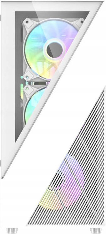 Kuti kompjutri gaming Captcha, ATX, me ventilatorë RGB, e bardhë
