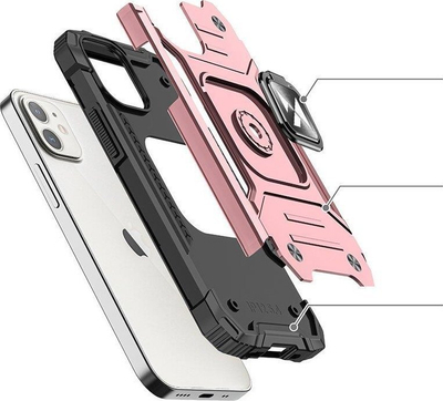 Këllëf telefoni Wozinsky Ring Armor për iPhone 14 Plus, me unazë mbajtëse, i shkon mbajtësit magnetik, i zi