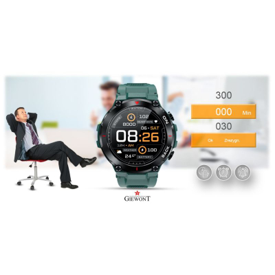 Smartwatch Giewont GW460-2, GPS, sportiv, jeshil