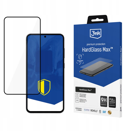 Xham mbrojtës 3MK HardGlass Max për Samsung Galaxy S25+, 9H, që mbulon krejt ekranin, i zi
