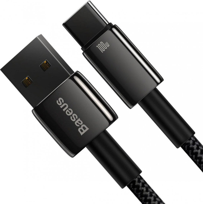 Kabllo karikimi Baseus USB në USB Type C, 100W, 2m, i zi