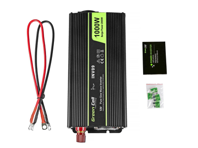 Inverter Green Cell INV09, 12V në 230V, 1000W, i zi