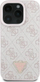Çantë-mbulesë telefoni Guess Leather Metal Logo Strass Crossbody për iPhone 16 Pro Max 6.9", lëkurë, rozë
