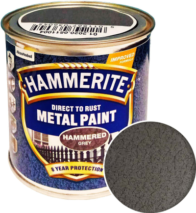 Ngjyrë kundër ndryshkut Hammerite Hammered, për hekur, 250 ml, gri