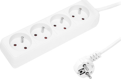 Prizë zgjatuese BLOW PR-470P, 4 dalje me tokëzim, 3m 3x1.5mm, e bardhë
