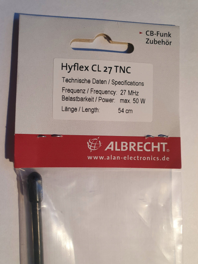 Antena radio Albrecht Hyflex CL27, TNC, 54 cm, e zezë