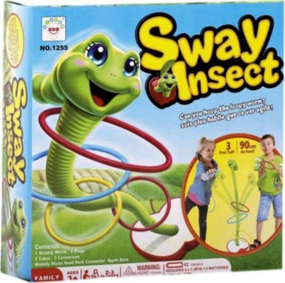 Lojë shkathtësie Sway Insect Dancing Worm, shtyllë 90 cm, me unaza, shumëngjyrëshe