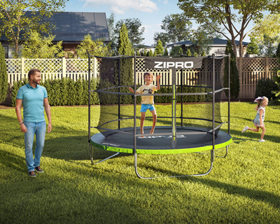 Trampolinë me rrjetë të brendshme Zipro Jump Pro, 183 cm, e zezë