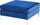 Puf kadife EVJA Velvet Ottoman, katror, me këmbë metalike, blu