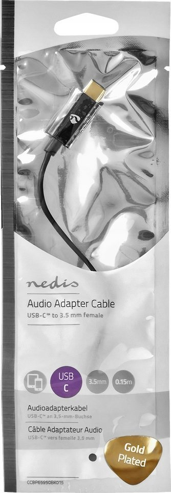 Adapter audio Nedis USB C në 3.5 mm, USB 3.2 Gen 1, 0.15m, i zi