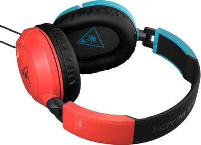 Куфеј gaming Turtle Beach Recon 50, со кабел, прилагодлив микрофон, сино и црвено