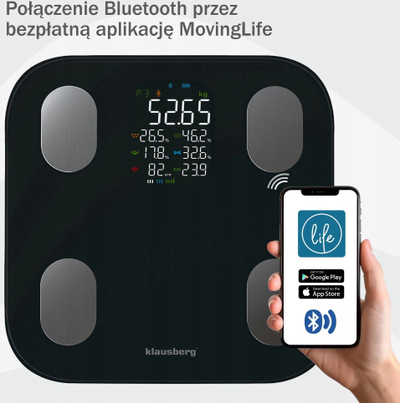 Peshore analitike banjoje Klausberg KB-7854, Bluetooth, ekran me ngjyra, e zezë