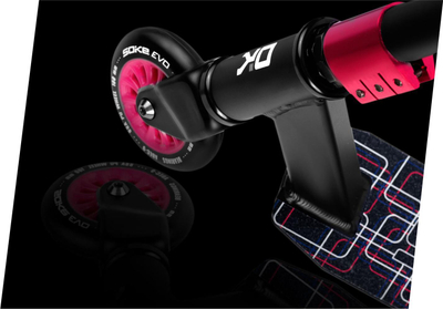 Тротинет за трикови Soke Evo, до 100 kg, тркала 100 mm ABEC-9, црн со розова