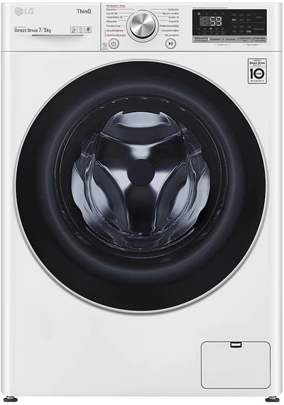 Lavatriçe LG ThinQ, 9 kg, 1400 rpm, me avull, e bardhë