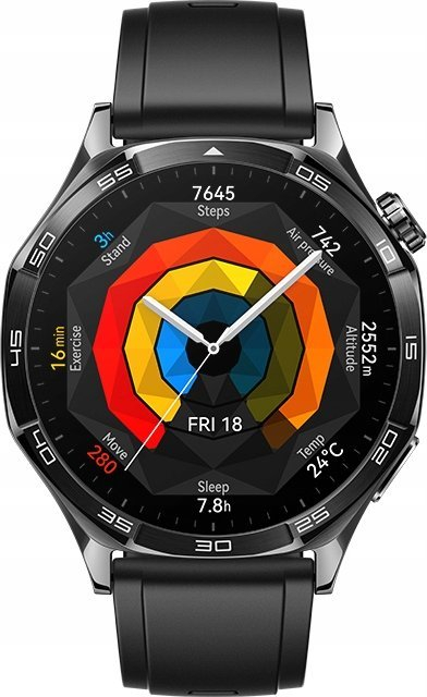 Orë smart Huawei Watch GT 5, 46mm, me rrip fluoroelastomer, e zezë