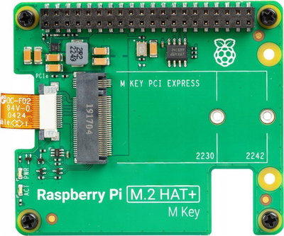 Плочка за проширување Raspberry Pi SC1166 M.2 HAT Plus, PCIe NVMe Gen2 Gen3, за Raspberry Pi 5