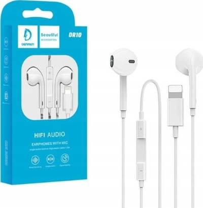 Kufje Denmen DR10, HiFi Audio, Lightning, të bardha
