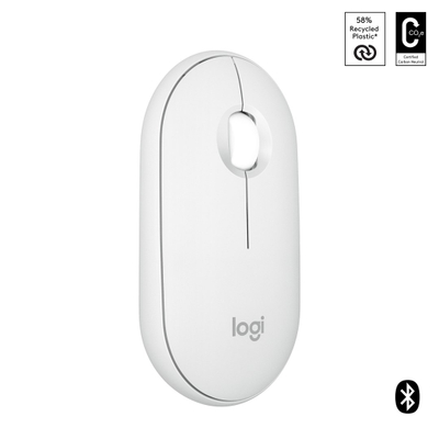Maus Logitech Pebble 2 M350s, RF Wireless + Bluetooth, 4000 DPI, i bardhë