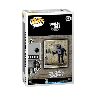 Figurë koleksionuese Funko Pop Art Cover Brandalised Tagging Robot, edicion i veçantë, gri