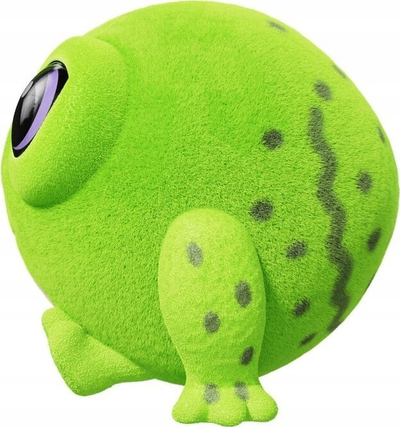 Figurinë lodër Flockies Frog, koleksion me mësim, bretkosë, shumëngjyrëshe