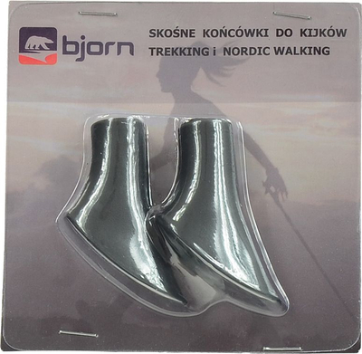 Këllëf majash për shkop trekking Bjorn 11271, set 2 copë, 11 mm, i zi