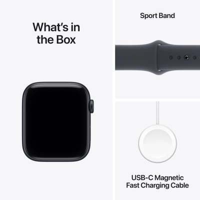 Apple Watch SE 3 GPS 40mm Midnight алуминиумско куќиште со Midnight Sport ремен, M/L