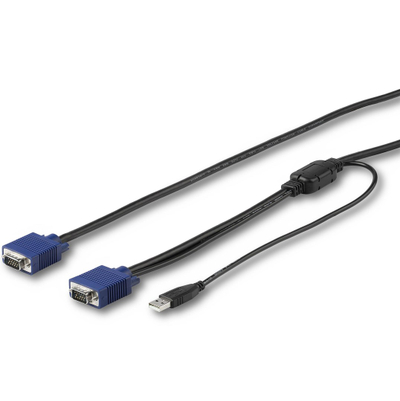 Кабел KVM StarTech.com RKCONSUV6, VGA USB, 1.8 m, црн